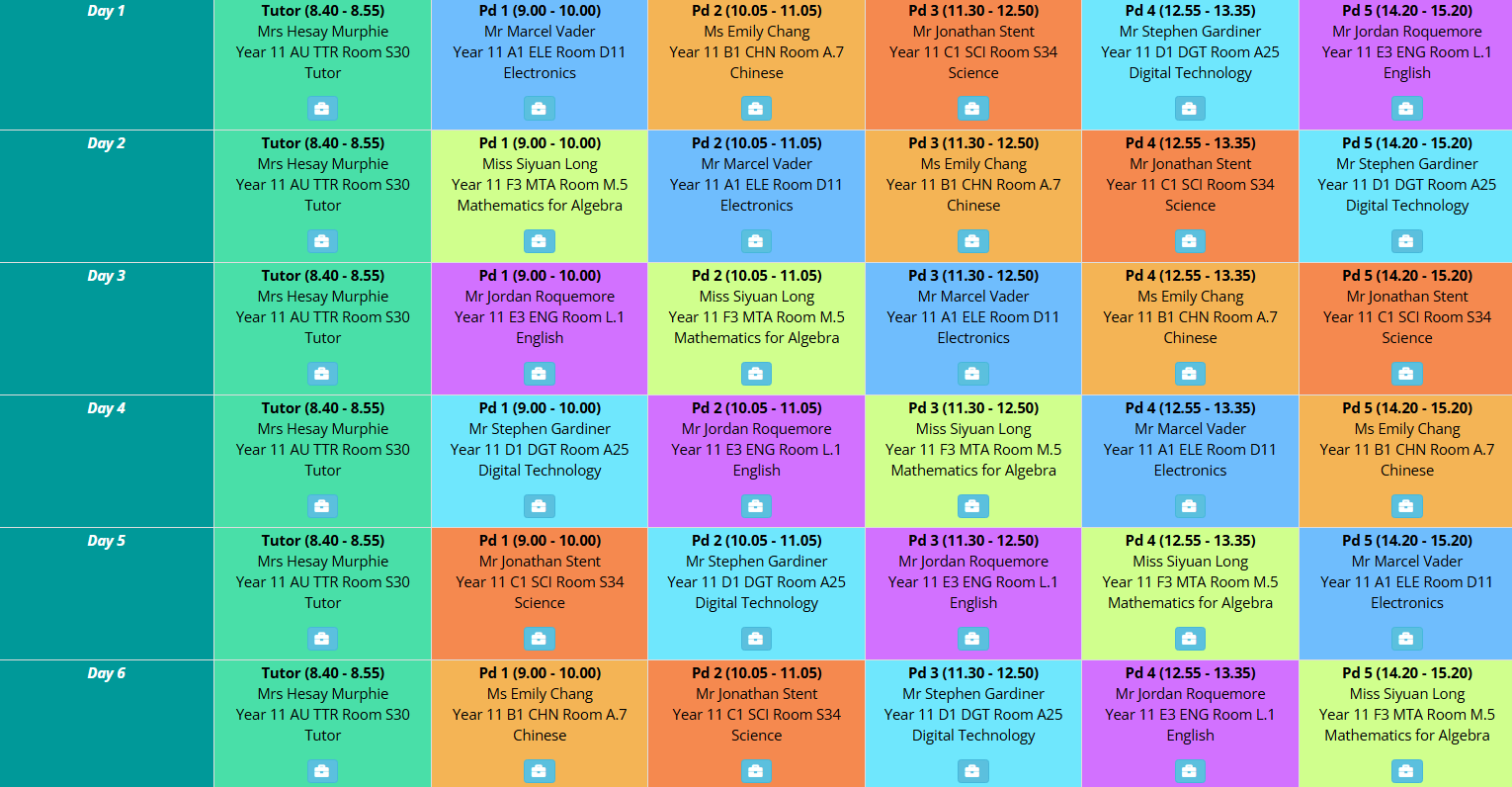 Timetable
